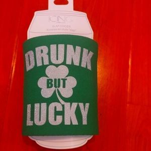 drunk but lucky slap coozie